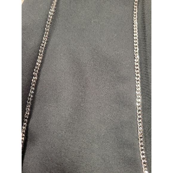 Jennifer Lopez Black Fitted Chain Dress Sleeveless Size 14 V Neck - Picture 3 of 5